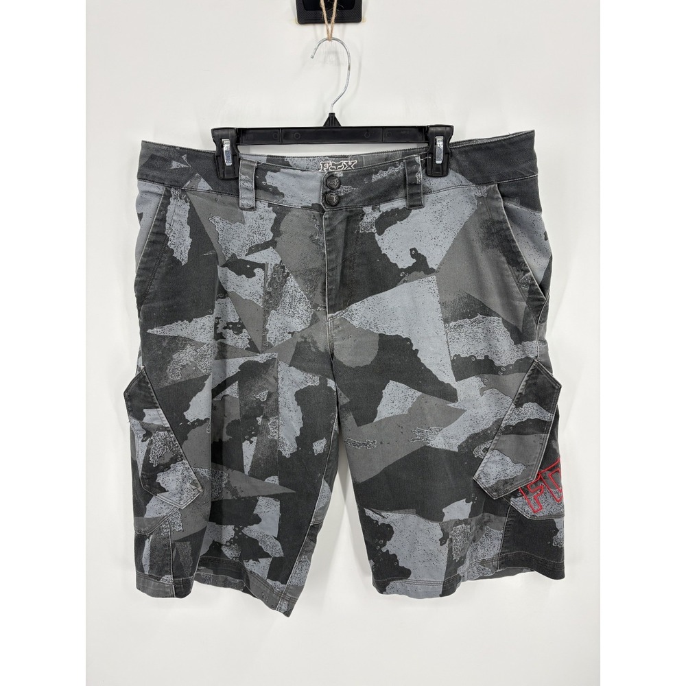 Fox Racing Sergeant Shorts Men 38 *40* Gray Camo Mountain Biking Cargo, 13"